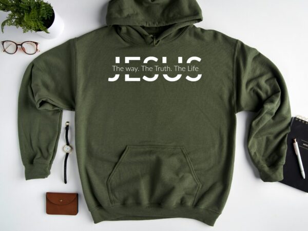 Jesus Hoodie, Jesus Gift, Christian Gift, Jesus The Way The Truth The Life, Christian Sweatshirt, Religious Hoodie, Religious Gift