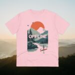 Stand Up Paddle, Mountains Outdoor Shirt, Illustration, Vintage-Inspired Cotton Tee, Unisex Tee