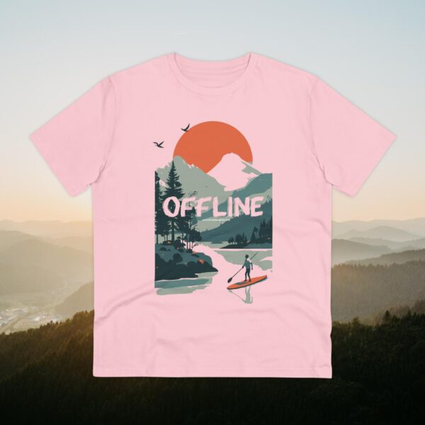 Stand Up Paddle, Mountains Outdoor Shirt, Illustration, Vintage-Inspired Cotton Tee, Unisex Tee