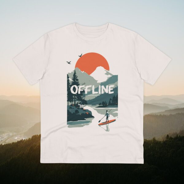 Stand Up Paddle, Mountains Outdoor Shirt, Illustration, Vintage-Inspired Cotton Tee, Unisex Tee