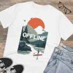 Stand Up Paddle, Mountains Outdoor Shirt, Illustration, Vintage-Inspired Cotton Tee, Unisex Tee