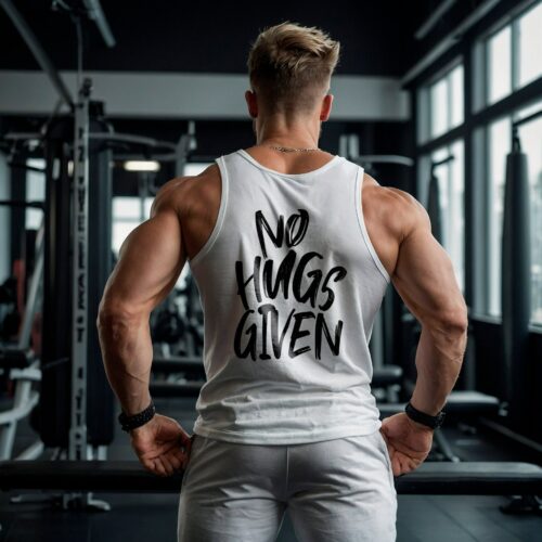 No Hugs Given Unisex Tank Top , Gym Tank Top , Motivational Fitness Apparel , Comfortable Workout Tank For Him Or Her , , Bold Fitness Tank