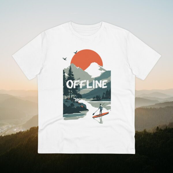 Stand Up Paddle, Mountains Outdoor Shirt, Illustration, Vintage-Inspired Cotton Tee, Unisex Tee