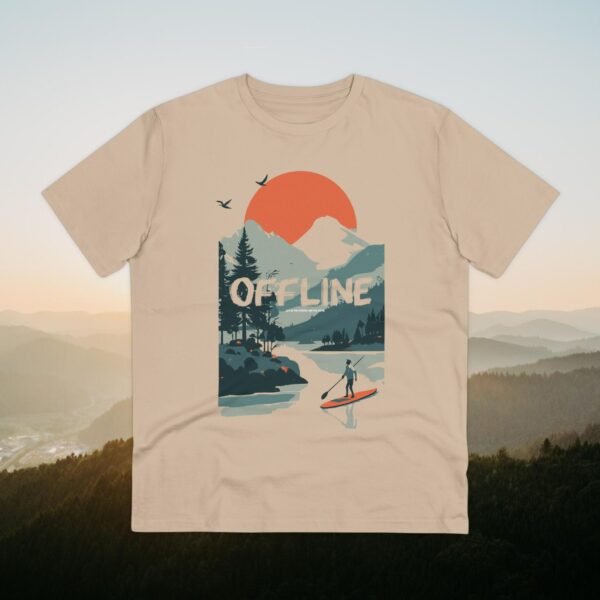 Stand Up Paddle, Mountains Outdoor Shirt, Illustration, Vintage-Inspired Cotton Tee, Unisex Tee